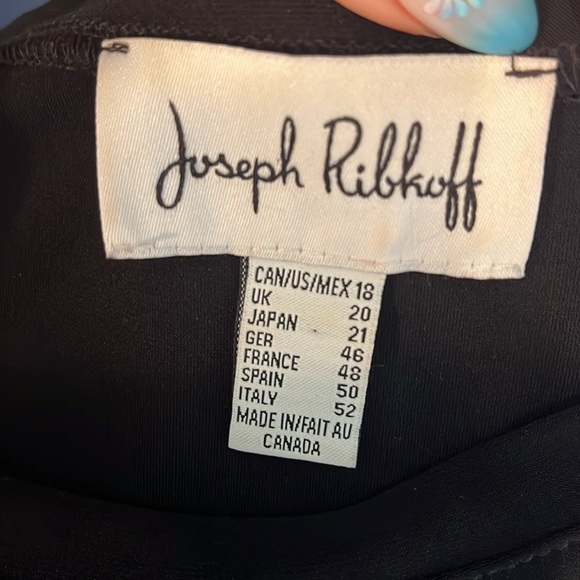 Joseph Ribkoff Dress 3/4 Sleeves Mesh Stripe Detail Size 18 Black - Picture 6 of 9